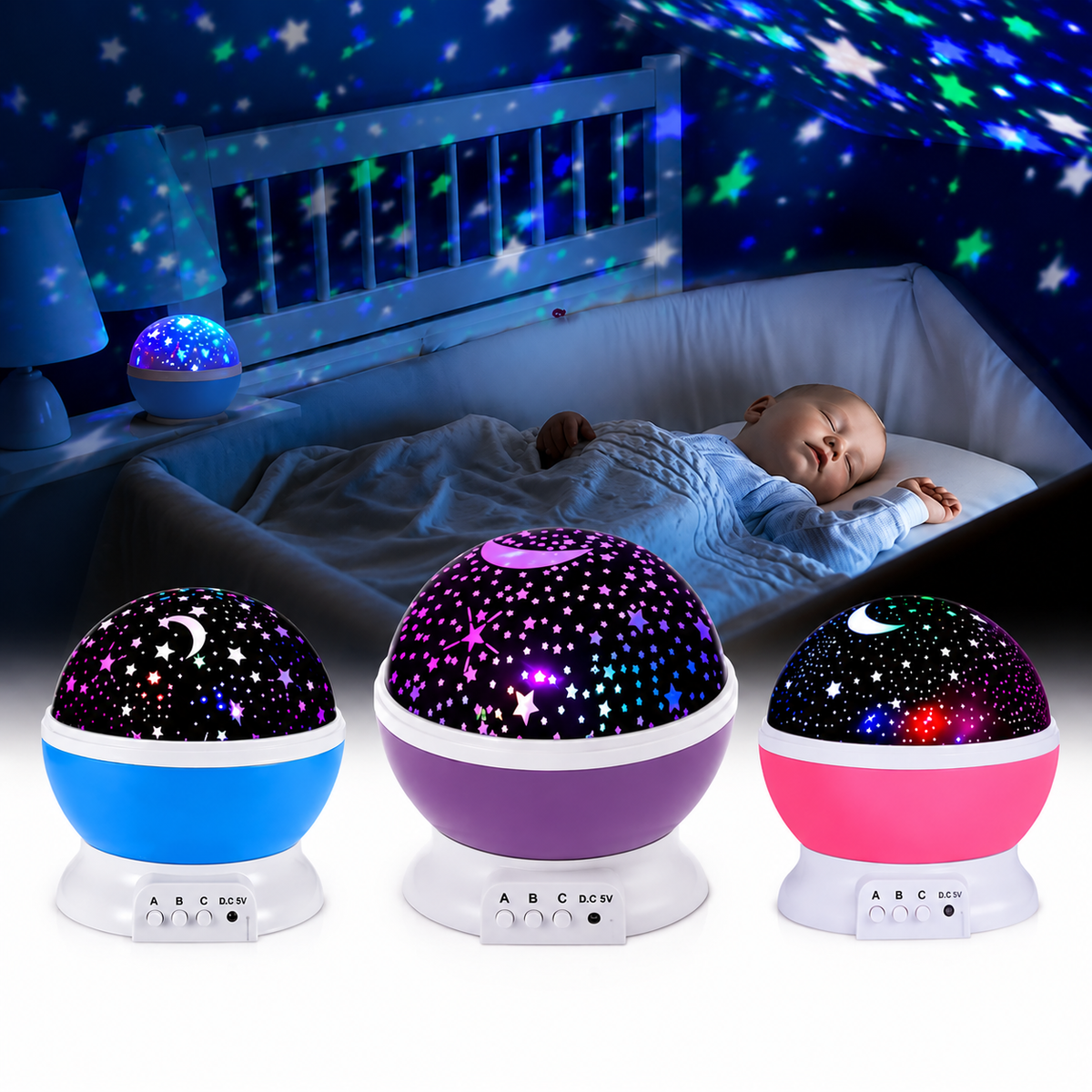 Luméa Stars Large format – Stars & Moon Projector Nightlight