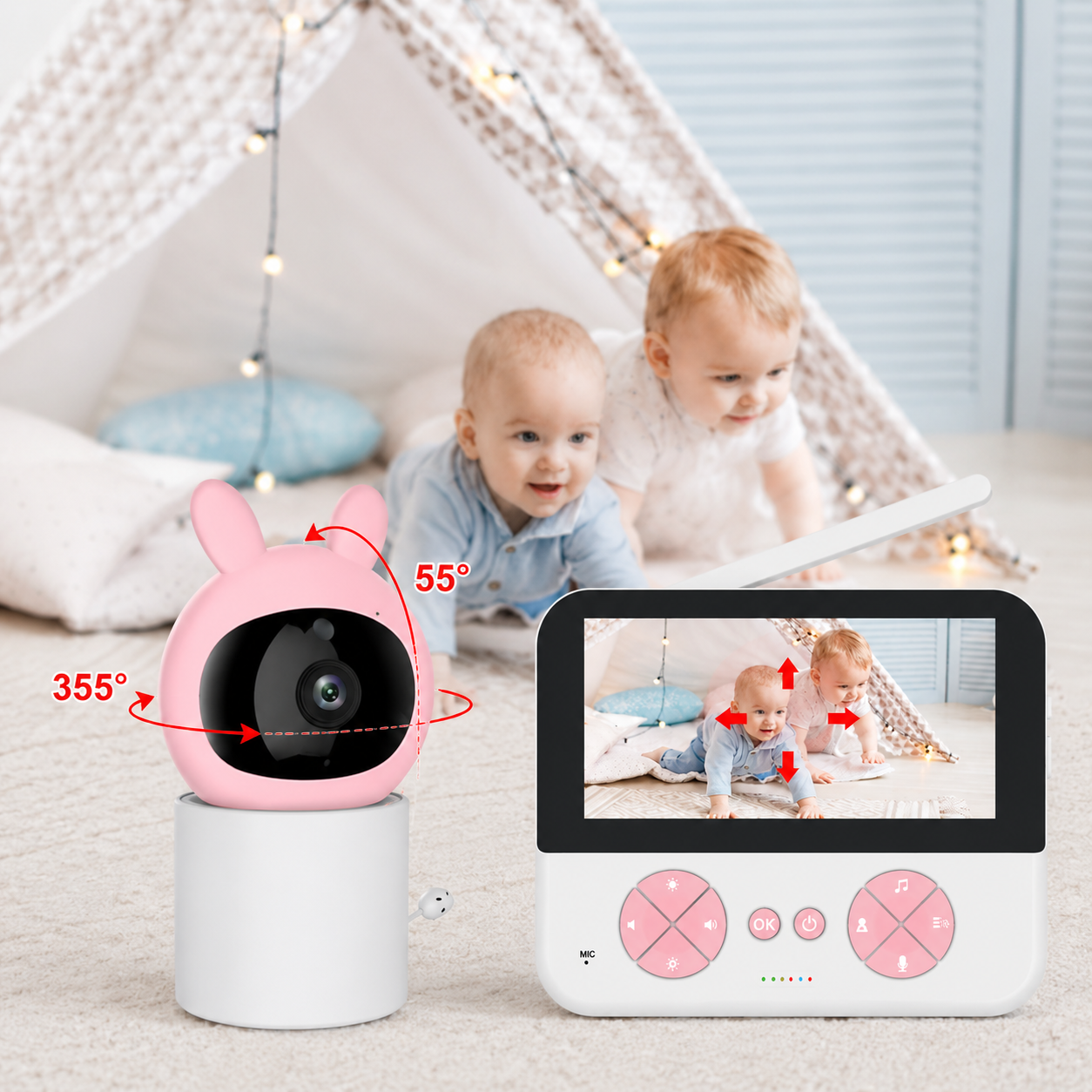 Eléa Connect – Babyphone Vidéo 720P avec Écran 4,3″ & Application Tuya